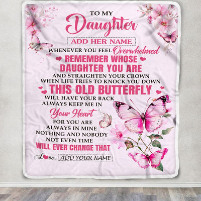Personalized To My Daughter Gifts Blanket From Mom Dad Whenever Butterfly Unique Birthday Gifts For Daughter Graduation Christmas Custom Fleece Blanket | siriusteestore