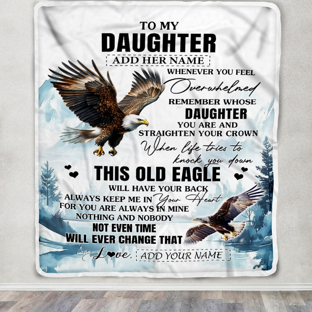 Personalized To My Daughter Gifts Blanket From Mom Dad Whenever Eagle Unique Birthday Gifts For Daughter Graduation Christmas Custom Fleece Throw Blanket | siriusteestore