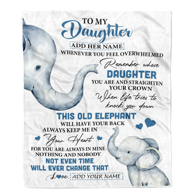 Personalized To My Daughter Gifts Blanket From Mom Dad Whenever Elephant Unique Birthday Gifts For Daughter Graduation Christmas Custom Fleece Blanket | siriusteestore
