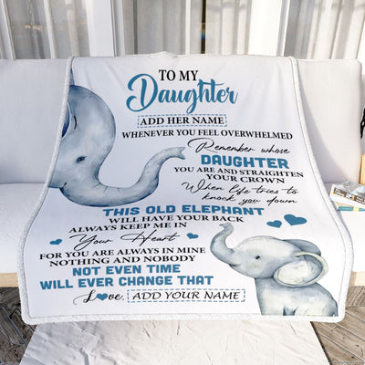 Personalized To My Daughter Gifts Blanket From Mom Dad Whenever Elephant Unique Birthday Gifts For Daughter Graduation Christmas Custom Fleece Blanket | siriusteestore
