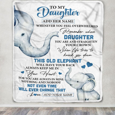 Personalized To My Daughter Gifts Blanket From Mom Dad Whenever Elephant Unique Birthday Gifts For Daughter Graduation Christmas Custom Fleece Blanket | siriusteestore