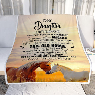 Personalized To My Daughter Gifts Blanket From Mom Dad Whenever Horse Unique Birthday Gifts For Daughter Graduation Christmas Custom Fleece Throw Blanket | siriusteestore