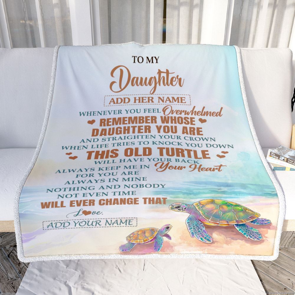 Personalized To My Daughter Gifts Blanket From Mom Dad Whenever Turtle Unique Birthday Gifts For Daughter Graduation Christmas Custom Fleece Throw Blanket | siriusteestore