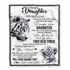Personalized To My Daughter Gifts Blanket From Mom Dad Whenever White Tiger Unique Birthday Gifts For Daughter Graduation Christmas Custom Fleece Blanket | siriusteestore