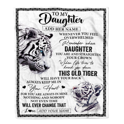 Personalized To My Daughter Gifts Blanket From Mom Dad Whenever White Tiger Unique Birthday Gifts For Daughter Graduation Christmas Custom Fleece Blanket | siriusteestore