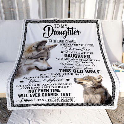 Personalized To My Daughter Gifts Blanket From Mom Dad Whenever Wolf Unique Birthday Gifts For Daughter Graduation Christmas Custom Fleece Throw Blanket | siriusteestore