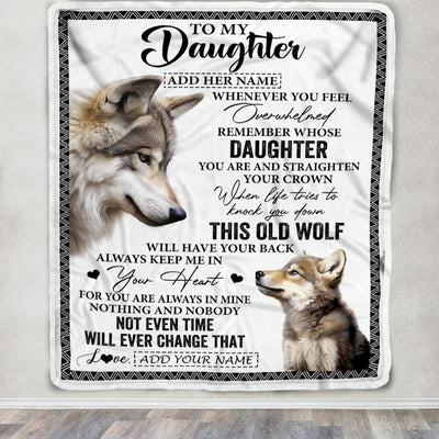 Personalized To My Daughter Gifts Blanket From Mom Dad Whenever Wolf Unique Birthday Gifts For Daughter Graduation Christmas Custom Fleece Throw Blanket | siriusteestore