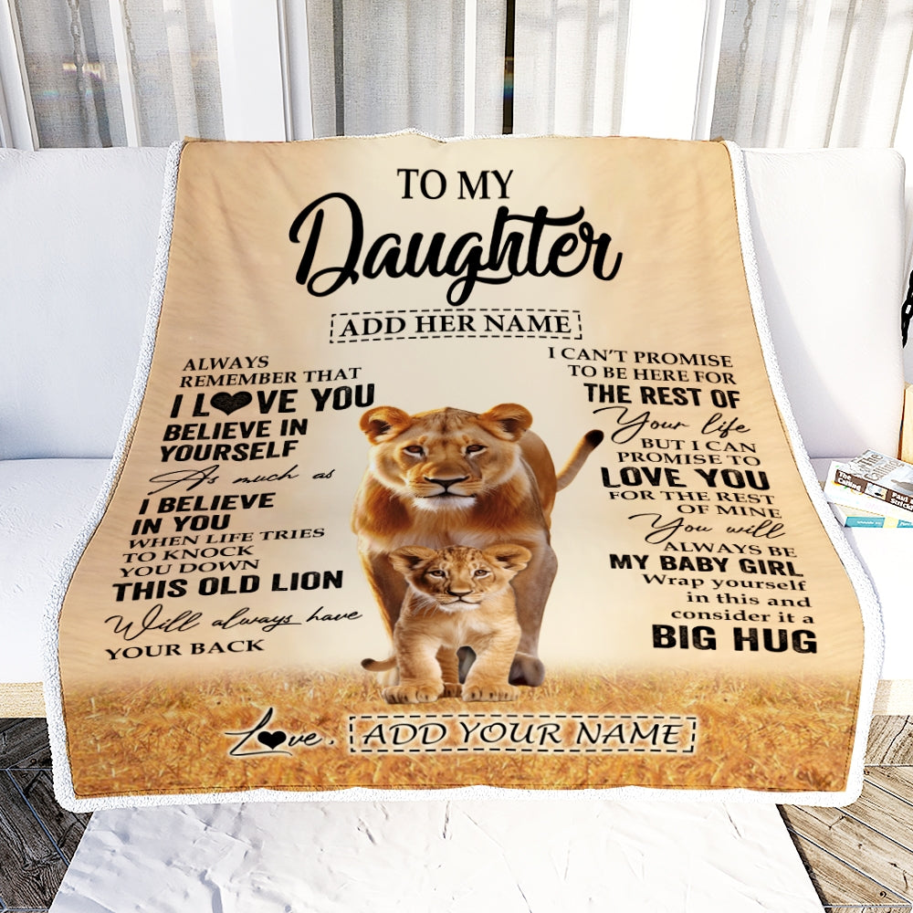 Personalized To My Daughter Gifts Blanket From Mom Mother Always Remember Lion Gifts For Daughter Birthday Graduation Christmas Custom Fleece Throw Blanket | siriusteestore