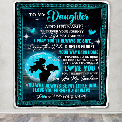 Personalized To My Daughter Gifts Blanket From Mom Mother Promise To Love You Gifts For Daughter Birthday Graduation Christmas Custom Fleece Throw Blanket | siriusteestore