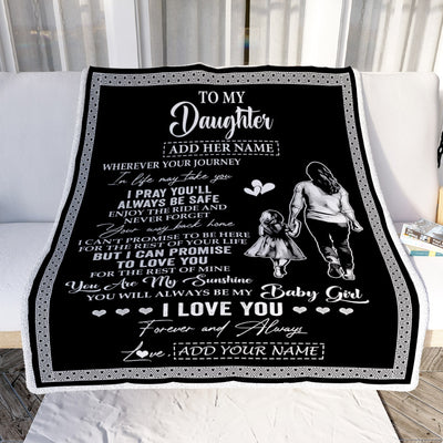 Personalized To My Daughter Gifts Blanket From Mom Mother Wherever Your Journey In Life Mother Daughter Birthday Gifts Christmas Customized Fleece Blanket | siriusteestore