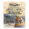 Personalized To My Daughter Gifts Blanket Tiger From Mom Dad Mother You Are My Daughter Birthday Gifts Graduation Christmas Custom Fleece Throw Blanket | siriusteestore