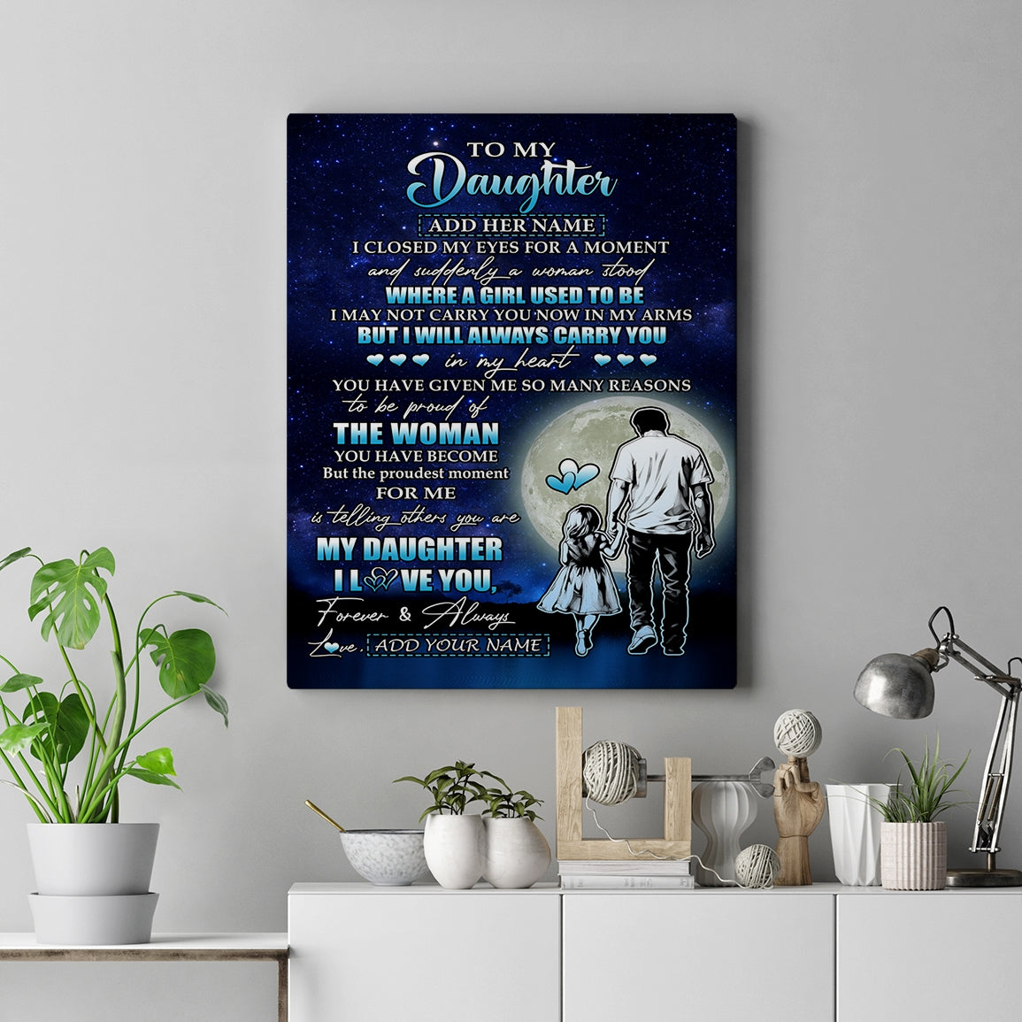 Personalized To My Daughter Gifts Canvas From Dad Father I Closed My Eyes For A Moment Daughter Birthday Graduation Christmas Custom Wall Art Print Framed Canvas | siriusteestore