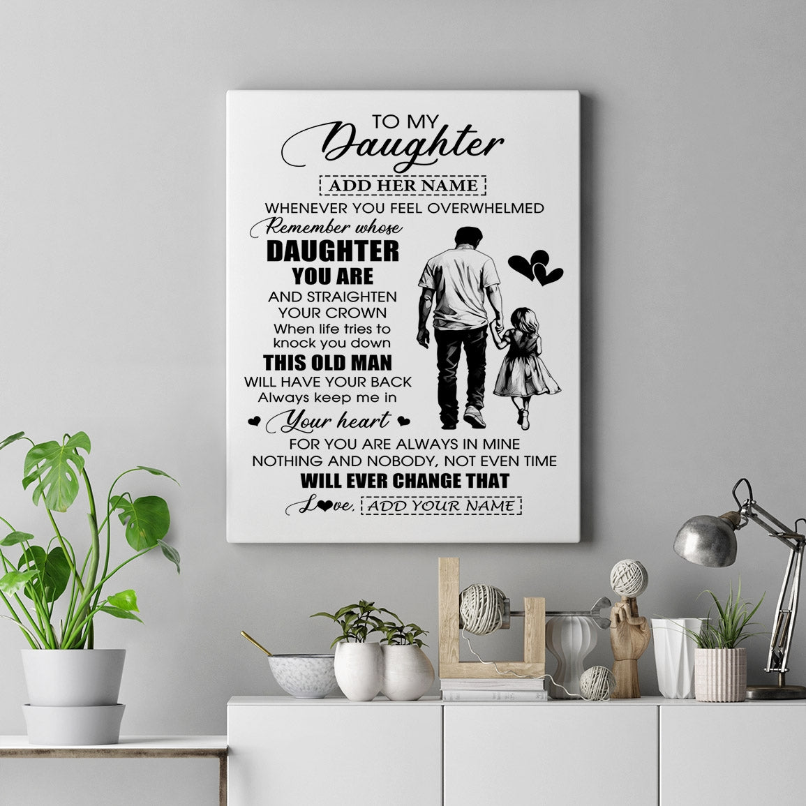 Personalized To My Daughter Gifts Canvas From Dad Father Whenever Man Unique Birthday Gifts For Daughter Graduation Christmas Custom Wall Art Print Framed Canvas | siriusteestore