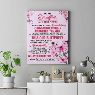 Personalized To My Daughter Gifts Canvas From Mom Dad Whenever Butterfly Unique Birthday Gifts For Daughter Graduation Christmas Custom Wall Art Print Framed Canvas | siriusteestore
