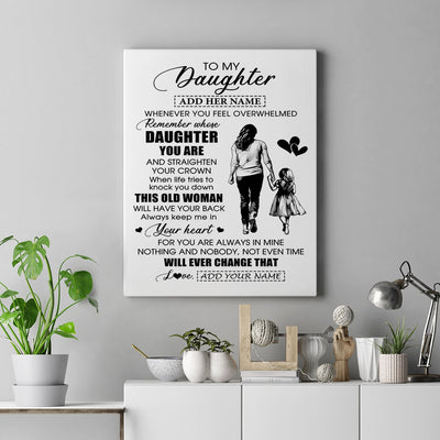 Personalized To My Daughter Gifts Canvas From Mom Mother Whenever Woman Unique Birthday Gifts For Daughter Graduation Christmas Custom Wall Art Print Framed Canvas | siriusteestore