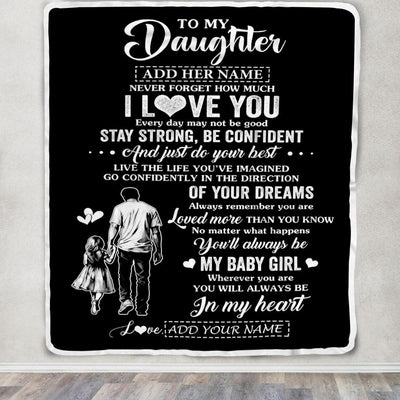 Personalized To My Daughter Gifts From Dad Blanket Never Forget How Much I Love You Daughter Birthday Graduation Christmas Customized Fleece Throw Blanket | siriusteestore