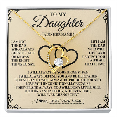 Forever Love Necklace 18K Yellow Gold Finish | 1 | Personalized To My Daughter Gifts From Dad Daughter Birthday Gifts Jewelry For Women Father Pendant Necklace Christmas Custom Gift Box Message Card | https://siriusteestore.
