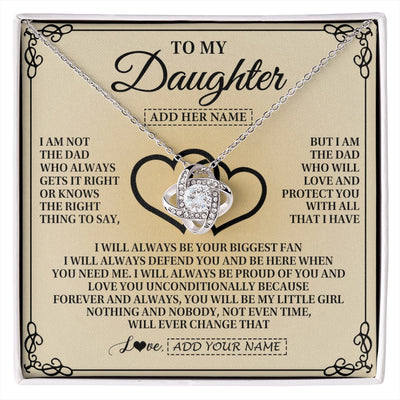 Love Knot Necklace 14K White Gold Finish | 1 | Personalized To My Daughter Gifts From Dad Daughter Birthday Gifts Jewelry For Women Father Pendant Necklace Christmas Custom Gift Box Message Card | https://siriusteestore.