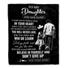 Personalized To My Daughter Gifts From Dad Father Blanket Don't Give Up Dad Gifts For Daughter Birthday Graduation Christmas Customized Fleece Throw Blanket | siriusteestore