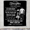 Personalized To My Daughter Gifts From Dad Father Blanket Don't Give Up Dad Gifts For Daughter Birthday Graduation Christmas Customized Fleece Throw Blanket | siriusteestore