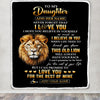 Personalized To My Daughter Gifts From Dad Father Blanket Old Lion Love You Daughter Birthday Gifts Graduation Christmas Customized Fleece Throw Blanket | siriusteestore