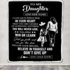 Personalized To My Daughter Gifts From Mom Blanket Don't Give Up Mom Gifts For Daughter Birthday Graduation Christmas Customized Fleece Throw Blanket | siriusteestore