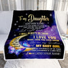 Personalized To My Daughter Gifts From Mom Dad Blanket Butterfly I Love You Valentines Gifts For Daughter Birthday Christmas Graduation Custom Fleece Blanket | siriusteestore