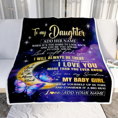 Personalized To My Daughter Gifts From Mom Dad Blanket Butterfly I Love You Valentines Gifts For Daughter Birthday Christmas Graduation Custom Fleece Blanket | siriusteestore