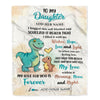 Personalized To My Daughter Gifts From Mom Dad Blanket Dinosaur Letter I Hugged This Gifts For Daughter Birthday Graduation Christmas Custom Fleece Blanket | siriusteestore