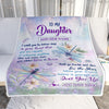 Personalized To My Daughter Gifts From Mom Dad Blanket Don't Give Up Dragonfly Gifts For Daughter Birthday Graduation Christmas Customized Fleece Blanket | siriusteestore