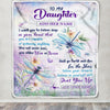 Personalized To My Daughter Gifts From Mom Dad Blanket Don't Give Up Dragonfly Gifts For Daughter Birthday Graduation Christmas Customized Fleece Blanket | siriusteestore