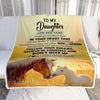 Personalized To My Daughter Gifts From Mom Dad Blanket Don't Give Up Horse Gifts For Daughter Birthday Graduation Christmas Customized Fleece Throw Blanket | siriusteestore
