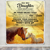 Personalized To My Daughter Gifts From Mom Dad Blanket Don't Give Up Horse Gifts For Daughter Birthday Graduation Christmas Customized Fleece Throw Blanket | siriusteestore