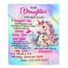 Personalized To My Daughter Gifts From Mom Dad Blanket Unicorn Letter I Hugged This Gifts For Daughter Birthday Graduation Christmas Customized Fleece Blanket | siriusteestore