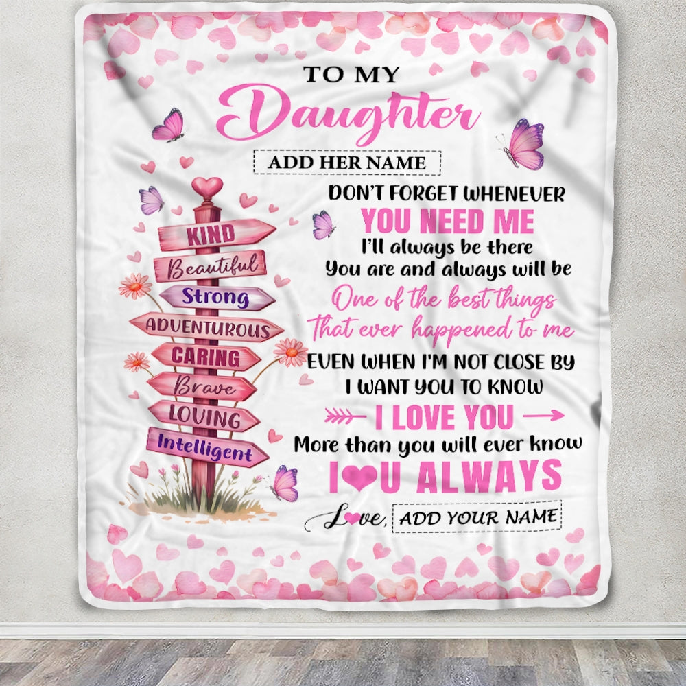 Personalized To My Daughter Gifts From Mom Dad Mother Blanket Kind Beautiful Birthday Gifts For Daughter Graduation Valentines Wedding Christmas Fleece Blanket | siriusteestore