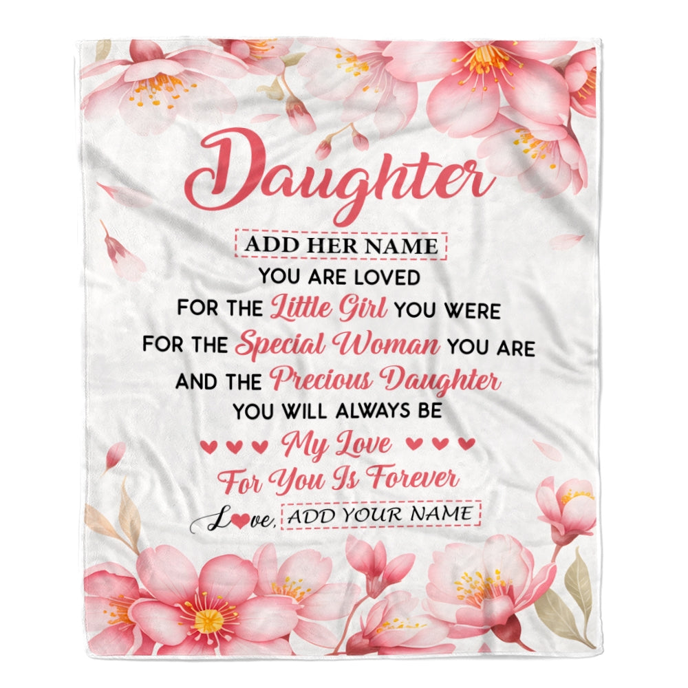 Personalized To My Daughter Gifts From Mom Dad Mother Blanket Special Women Birthday Gifts For Daughter Graduation Valentines Wedding Christmas Fleece Blanket | siriusteestore