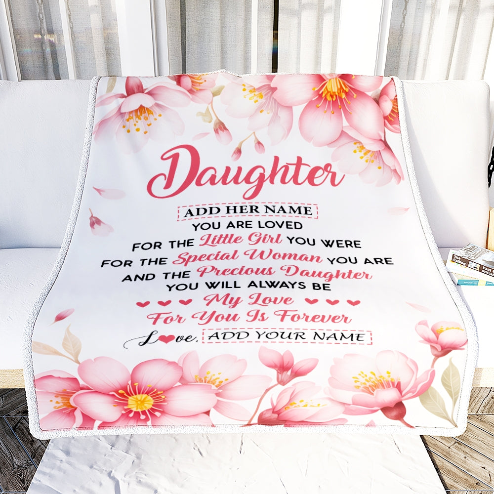 Personalized To My Daughter Gifts From Mom Dad Mother Blanket Special Women Birthday Gifts For Daughter Graduation Valentines Wedding Christmas Fleece Blanket | siriusteestore