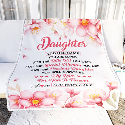 Personalized To My Daughter Gifts From Mom Dad Mother Blanket Special Women Birthday Gifts For Daughter Graduation Valentines Wedding Christmas Fleece Blanket | siriusteestore