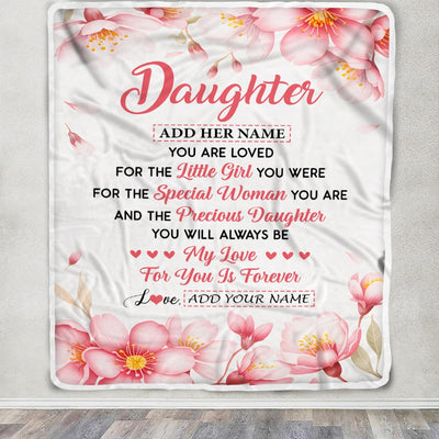 Personalized To My Daughter Gifts From Mom Dad Mother Blanket Special Women Birthday Gifts For Daughter Graduation Valentines Wedding Christmas Fleece Blanket | siriusteestore
