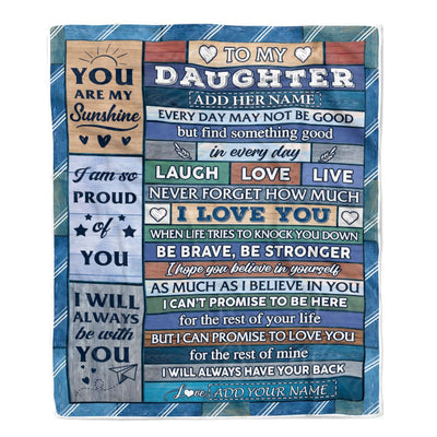 Personalized To My Daughter Gifts From Mom Dad Mother Blanket Wood I Love You Birthday Graduation Gifts For Daughter Christmas Customized Fleece Blanket | siriusteestore