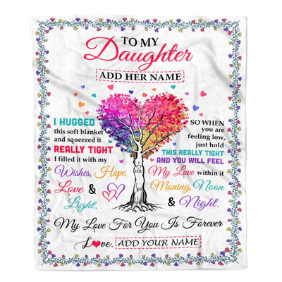 Personalized To My Daughter Gifts From Mom Dad Mother Hugged Blanket Birthday Gifts For Daughter Graduation Christmas Customized Fleece Blanket | siriusteestore