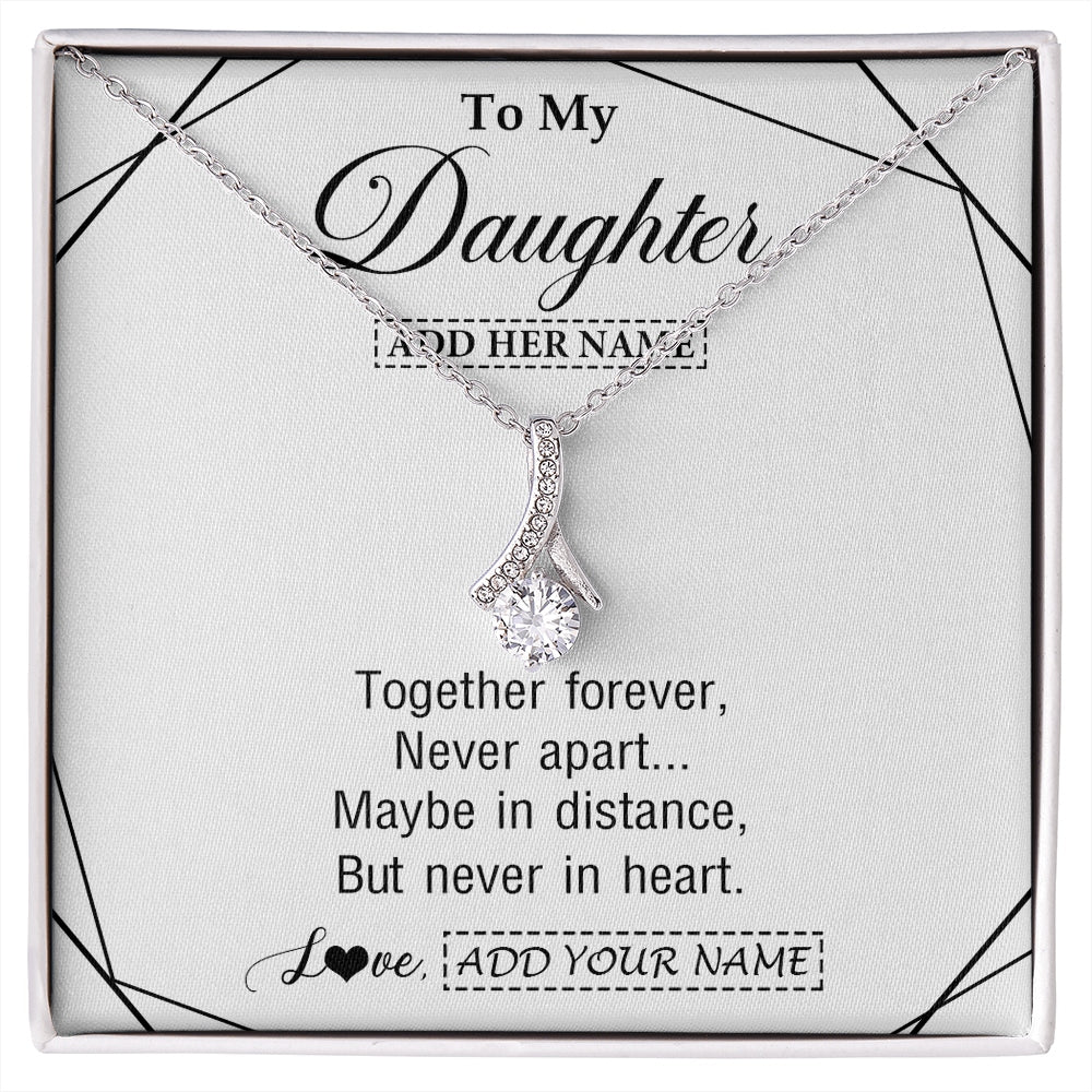 Alluring Beauty Necklace 14K White Gold Finish | 1 | Personalized To My Daughter Gifts From Mom Dad Necklace Together Forever With Heartfelt Message Daughter Birthday Christmas Custom Gift Box Message Card | https://siriusteestore.