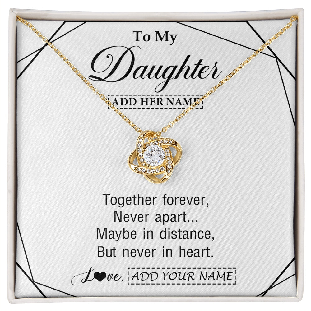 Love Knot Necklace 18K Yellow Gold Finish | 1 | Personalized To My Daughter Gifts From Mom Dad Necklace Together Forever With Heartfelt Message Daughter Birthday Christmas Custom Gift Box Message Card | https://siriusteestore.