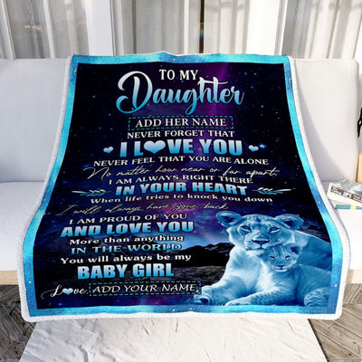 Personalized To My Daughter Gifts From Mom Mother Blanket I Love You Lion Birthday Gift Ideas For Daughter Graduation Christmas Customized Fleece Blanket | siriusteestore