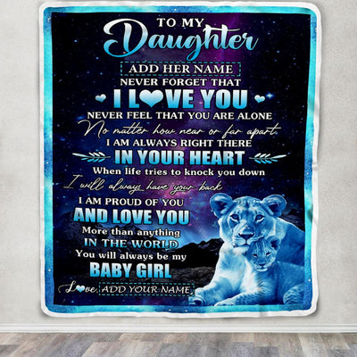 Personalized To My Daughter Gifts From Mom Mother Blanket I Love You Lion Birthday Gift Ideas For Daughter Graduation Christmas Customized Fleece Blanket | siriusteestore