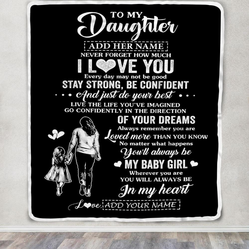 Personalized To My Daughter Gifts From Mom Mother Blanket Never Forget How Much I Love You Daughter Birthday Graduation Christmas Customized Fleece Blanket | siriusteestore