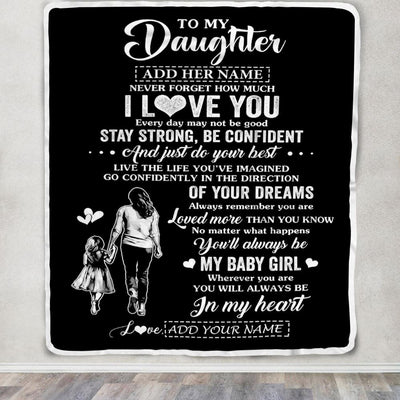 Personalized To My Daughter Gifts From Mom Mother Blanket Never Forget How Much I Love You Daughter Birthday Graduation Christmas Customized Fleece Blanket | siriusteestore