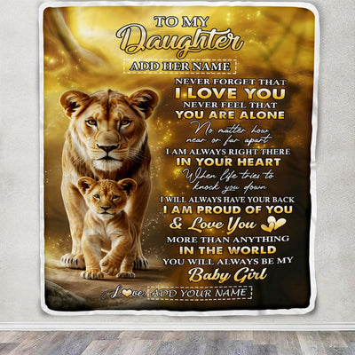 Personalized To My Daughter Gifts From Mom Mother Blanket Never Forget That I Love You Lion Daughter Birthday Gifts Graduation Christmas Custom Fleece Blanket | siriusteestore