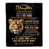 Personalized To My Daughter Gifts From Mom Mother Blanket Old Lion Love You Daughter Birthday Gifts Graduation Christmas Customized Fleece Throw Blanket | siriusteestore