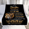 Personalized To My Daughter Gifts From Mom Mother Blanket Old Lion Love You Daughter Birthday Gifts Graduation Christmas Customized Fleece Throw Blanket | siriusteestore